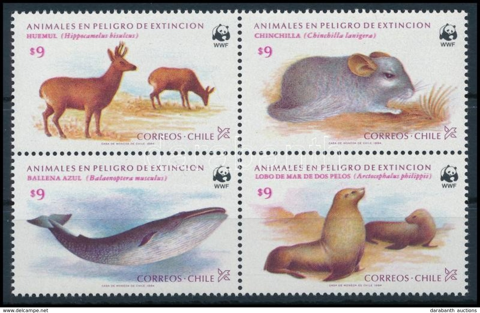 ** 1984 WWF Állatok Négyestömb,
WWF Animals Block Of 4
Mi 1066-1069 - Altri & Non Classificati