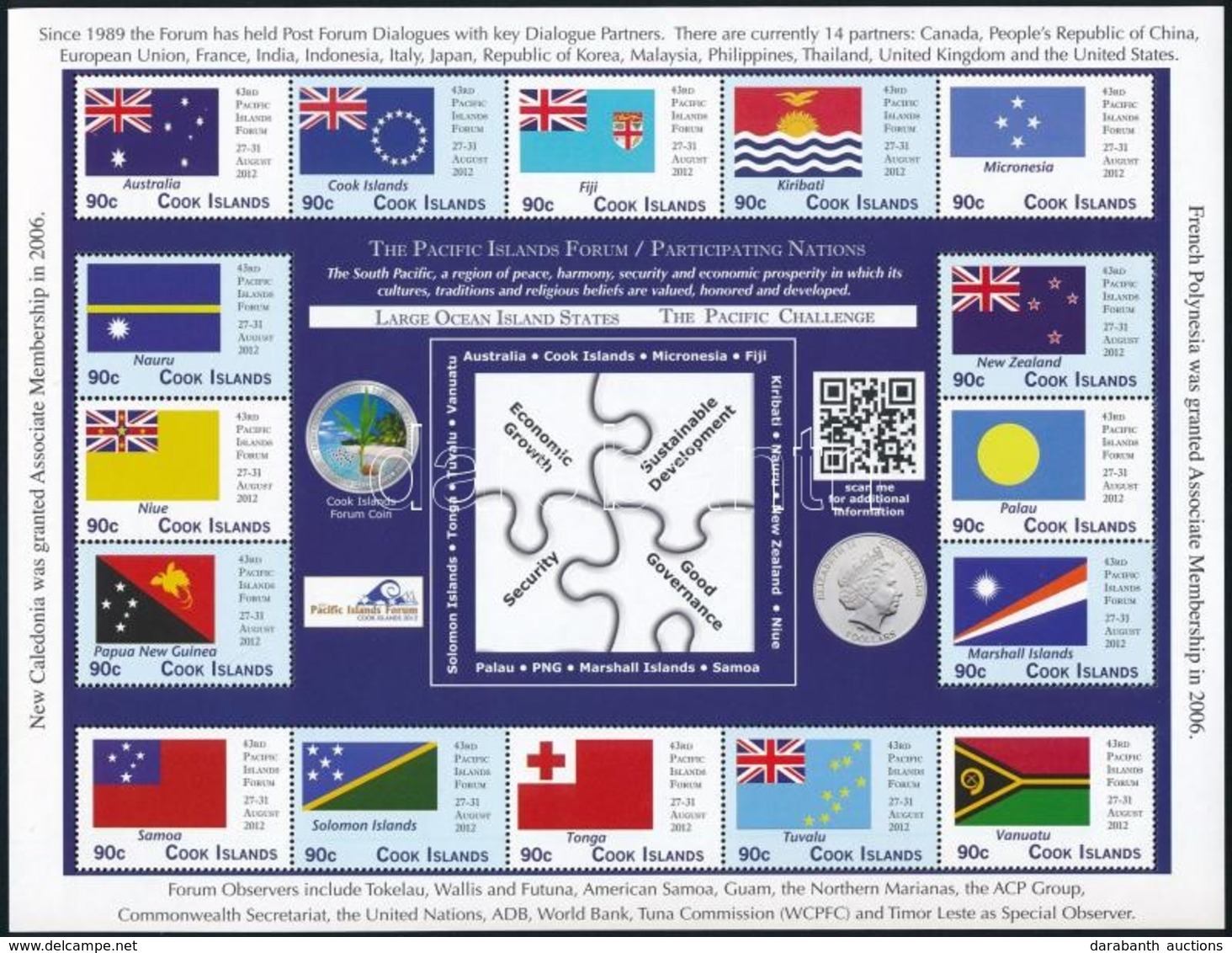 ** 2012 Csendes-óceáni Szigetek Konferenciája, Zászlók, 14 értékes + 16 értékes Kisív - Andere & Zonder Classificatie