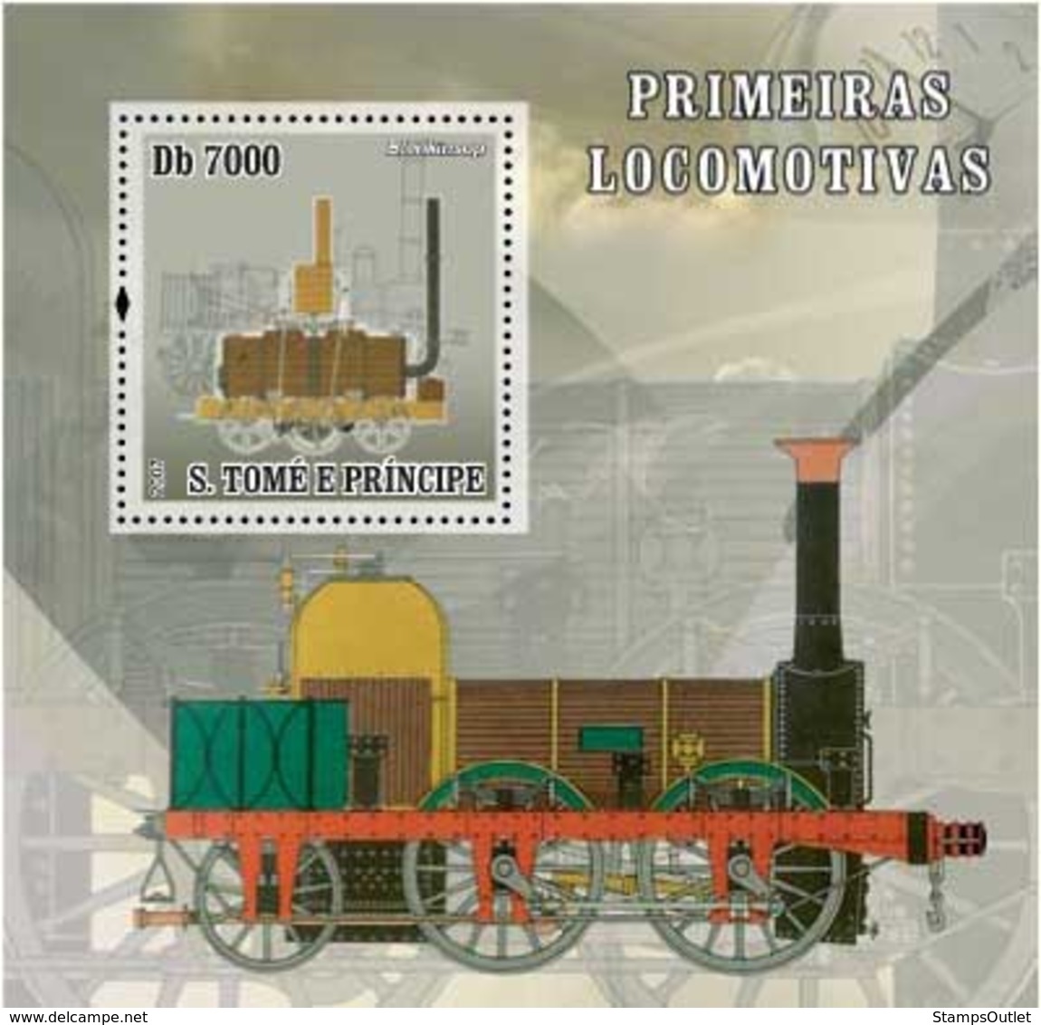 S. TOME & PRINCIPE 2007 - Steam Trains S/s - Sao Tome Et Principe