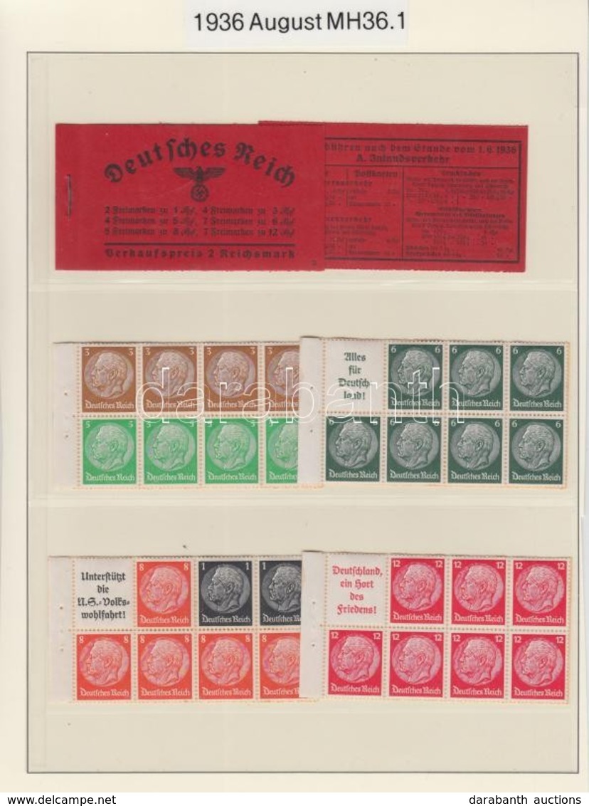 ** 1936 Bélyegfüzet Mi 36.1 Lapokra Szedve / Booklet Panes Of Stamp Booklet Mi 36.1 (Mi EUR 400.-) - Andere & Zonder Classificatie