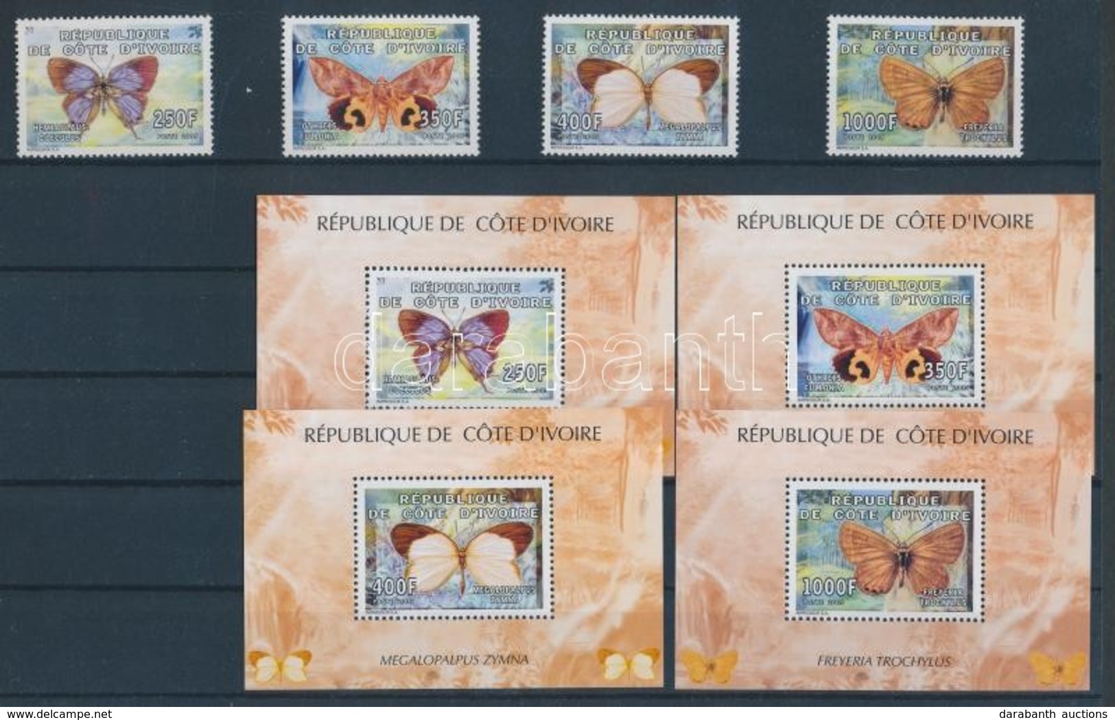 ** 2005 Lepkék Sor A Mi 1389-1392 + Blokksor Mi 84-87 - Altri & Non Classificati