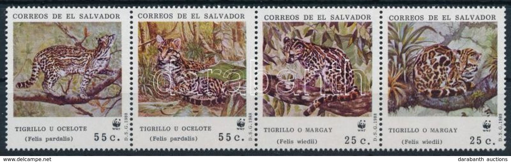 ** 1988 WWF Kismacskák Négyescsík,
WWF Small Cats Stripe Of 4
Mi 1734-1737 - Altri & Non Classificati