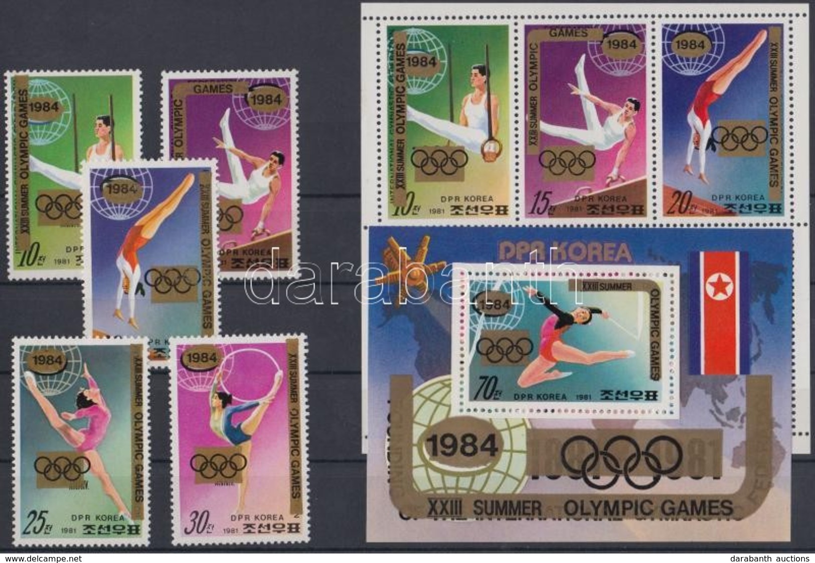 ** 1983 Nyári Olimpia, Los Angeles Sor Mi A2130-A 2134 + Kisív Mi A 2130-A 2135 + Blokk A 98 - Andere & Zonder Classificatie