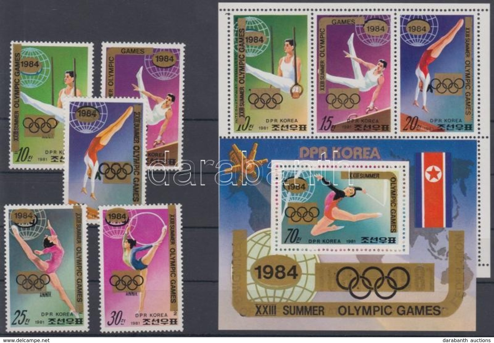 ** 1983 Nyári Olimpia, Los Angeles Sor Mi A2130-A 2134 + Kisív Mi A 2130-A 2135 + Blokk A 98 - Andere & Zonder Classificatie