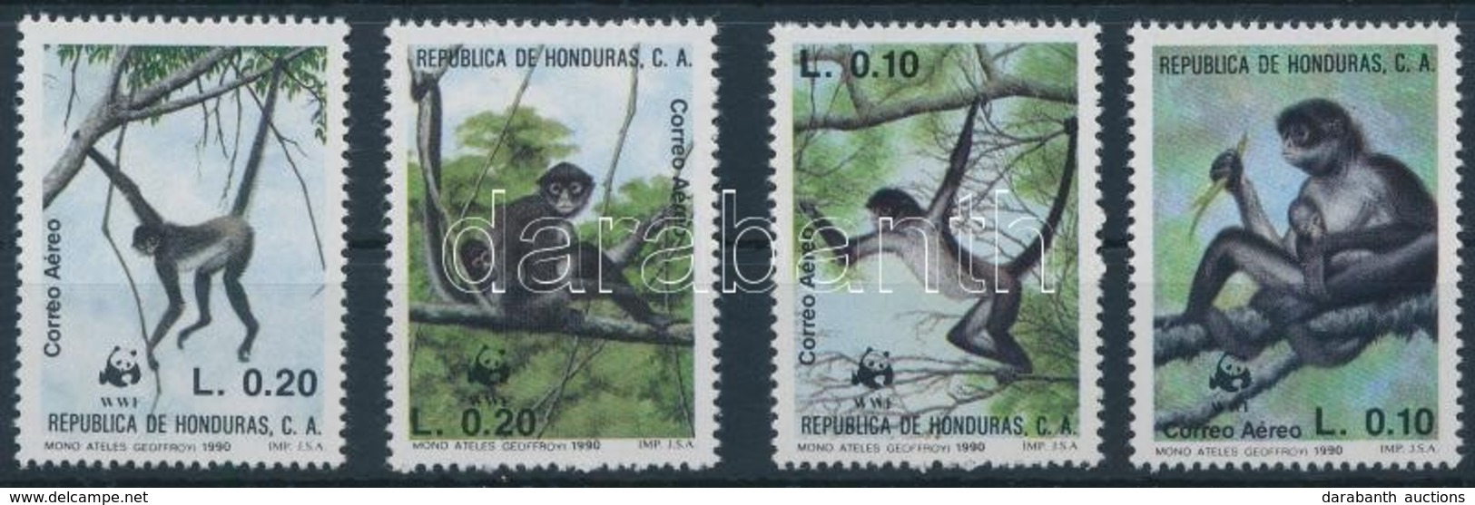 ** 1990 WWF Majmok Sor,
WWF Monkies Set
Mi 1084-1087 - Altri & Non Classificati