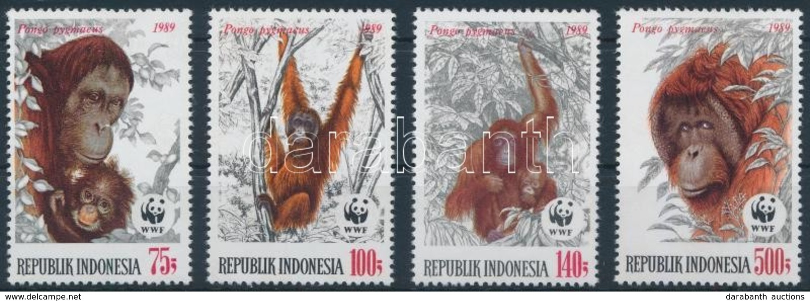 ** 1989 WWF Orangutánok Sor,
WWF Orangutans Set
Mi 1291-1294 - Andere & Zonder Classificatie