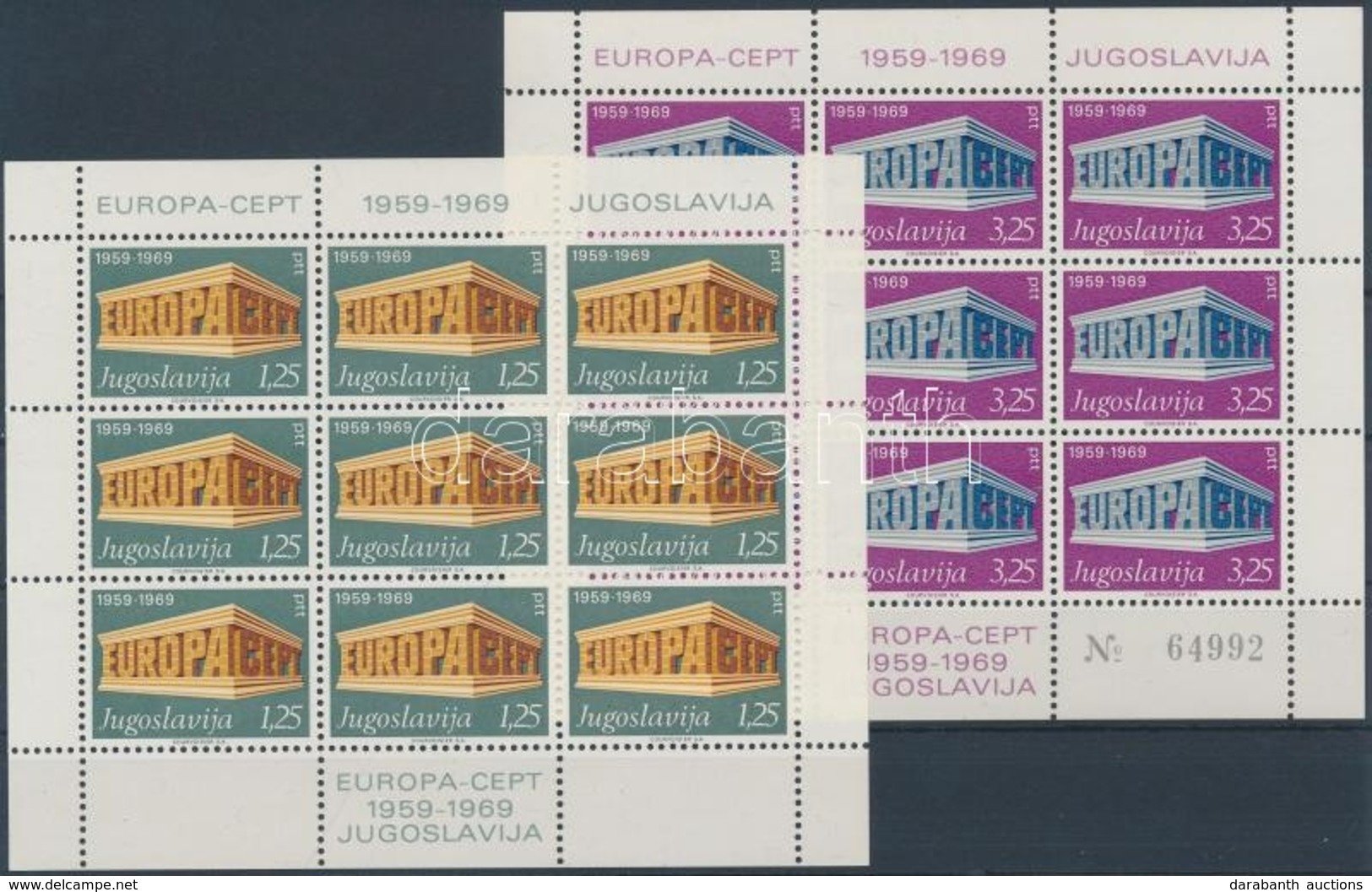 ** 1969 Európa Kisívsor Mi 1361 II-1362 II - Sonstige & Ohne Zuordnung