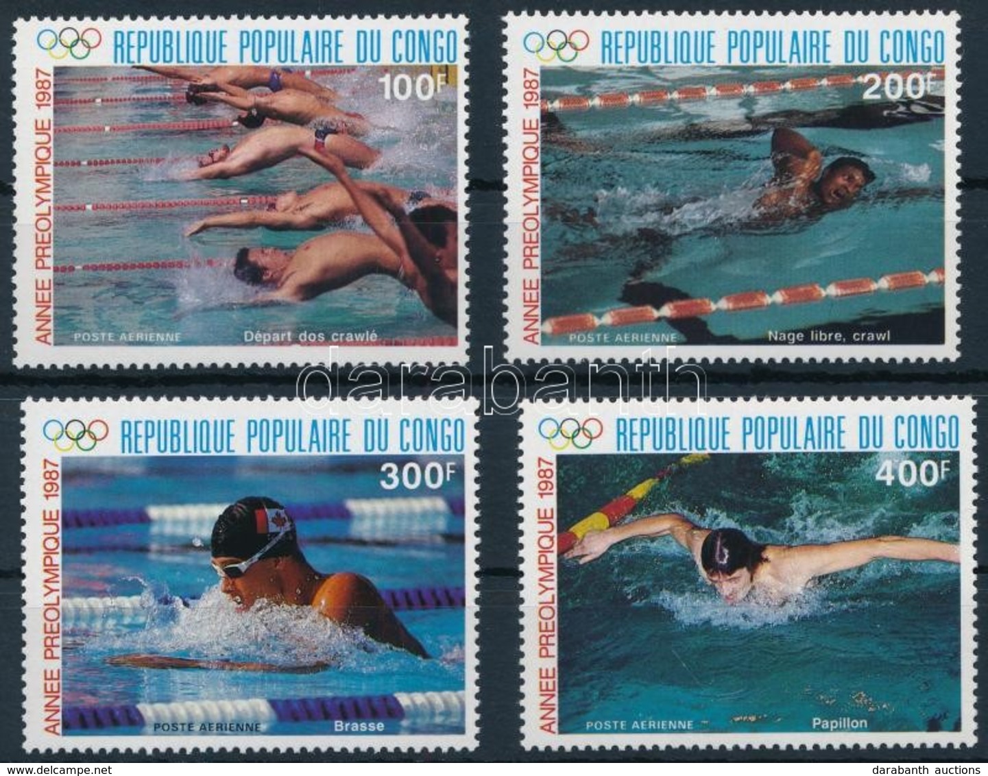 ** 1987 Olimpia, úszás Sor,
Olympics, Swimming Set
Mi 1076-1079 - Otros & Sin Clasificación