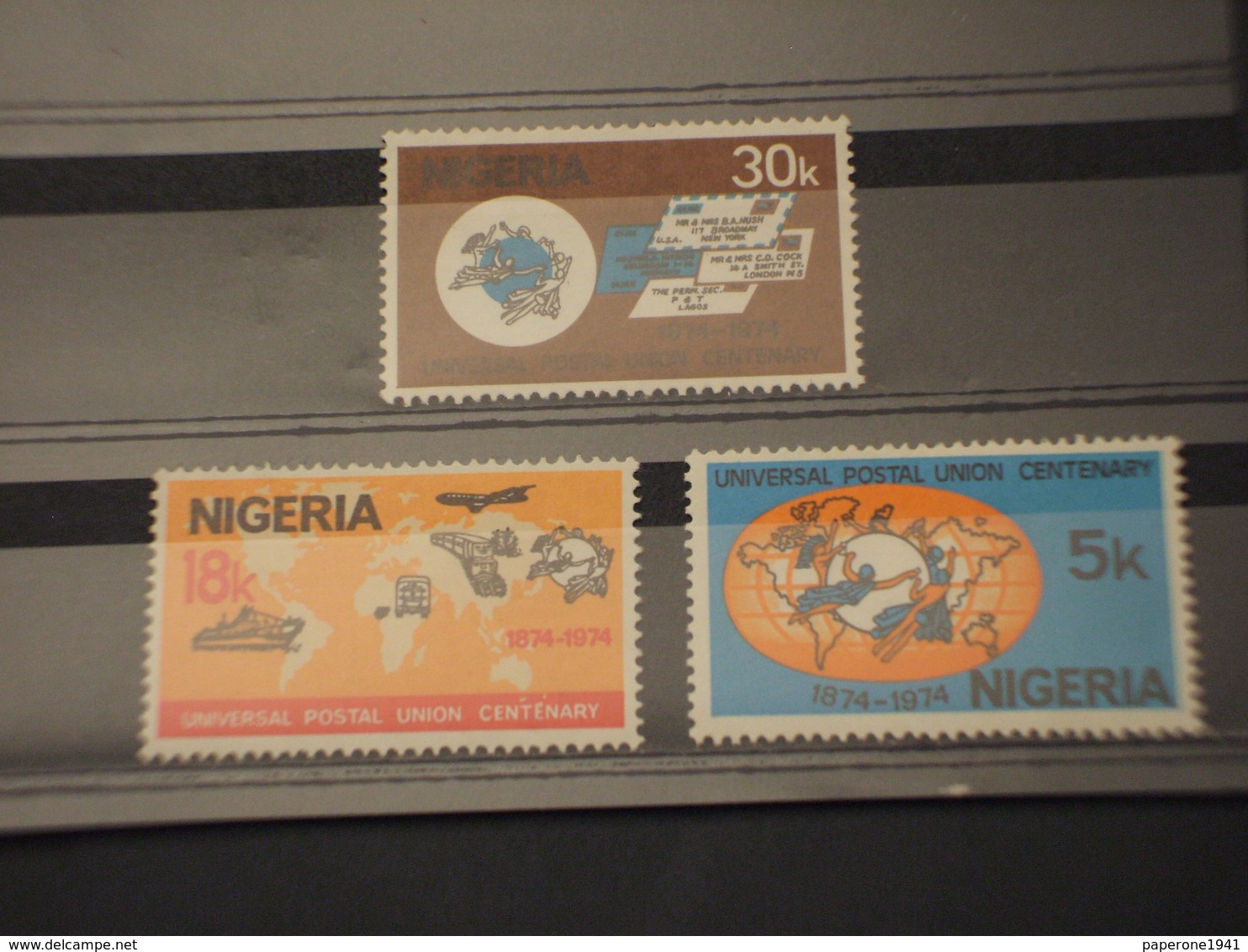 NIGERIA - 1974 UPU 3 VALORI  - NUOVI(++) - Nigeria (1961-...)