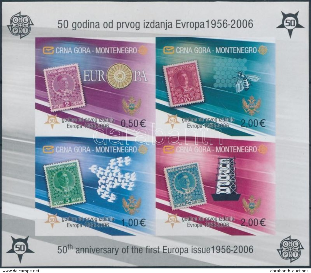 ** 2006 50 éves Az Europa CEPT Bélyeg Vágott Blokk Mi 2B - Andere & Zonder Classificatie