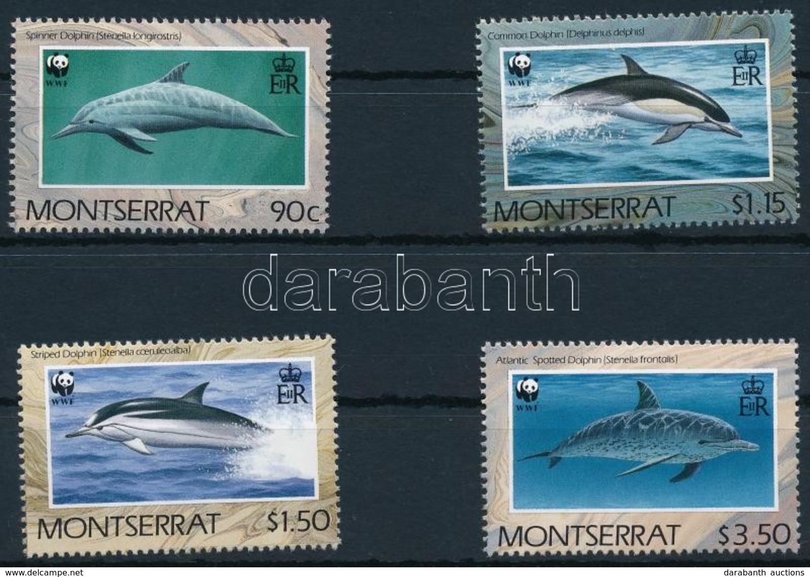 ** 1990 WWF Delfinek Sor,
WWF Dolphins Set
Mi 786-789 - Altri & Non Classificati