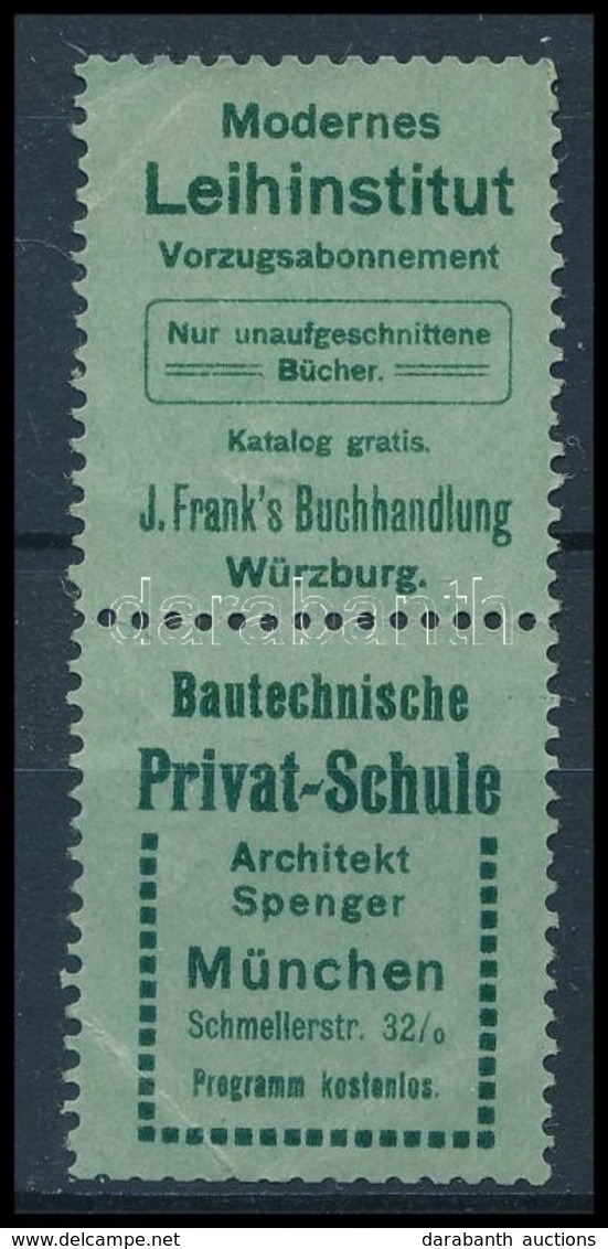 * 1911-1913 2 Klf összefüggő Reklám Szelvény Függőleges Párban Bélyegfüzetből (Mi H-Blatt 2-11 (5Pf Bélyeg Hiányzik) (*M - Sonstige & Ohne Zuordnung