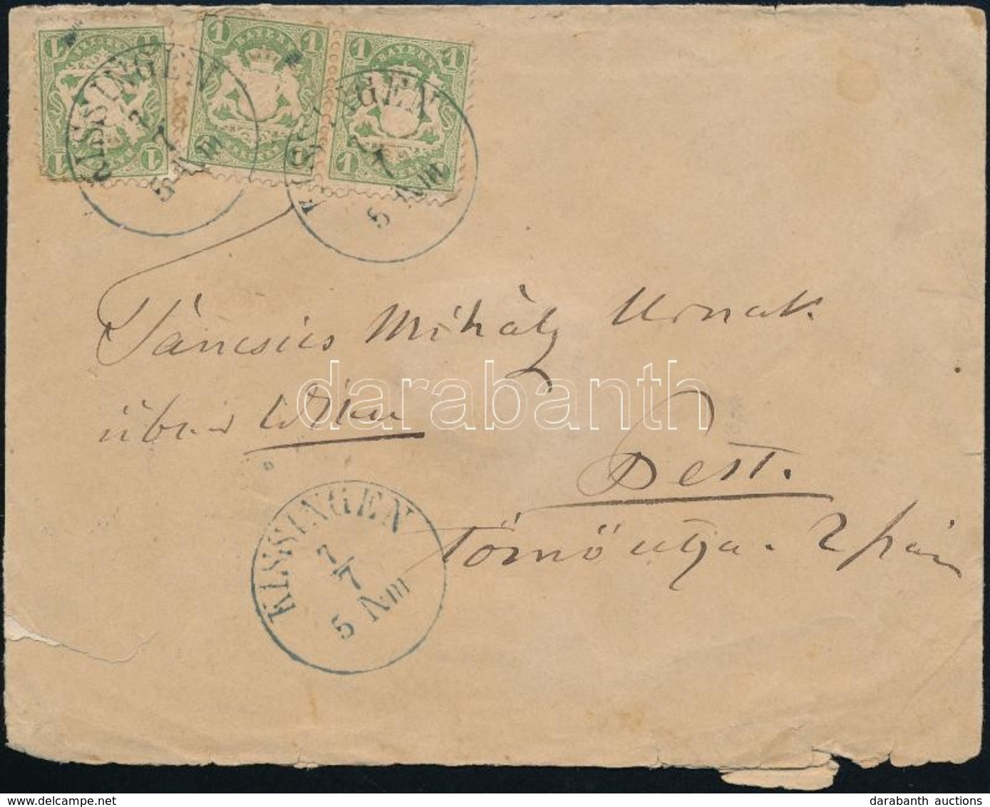 ~1870 Levél Táncsics Mihálynak Címezve 3 X 1kr Bérmentesítéssel 'KISSINGEN' -'PEST' - Sonstige & Ohne Zuordnung