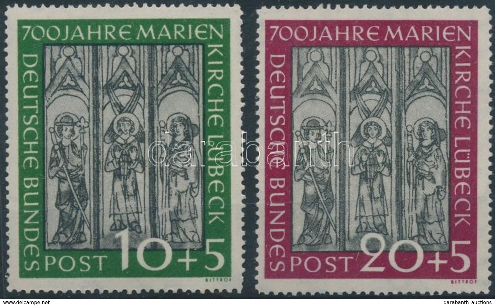 ** 1951 Marienkirche Lübeck Sor / Set Mi 139-140 - Altri & Non Classificati