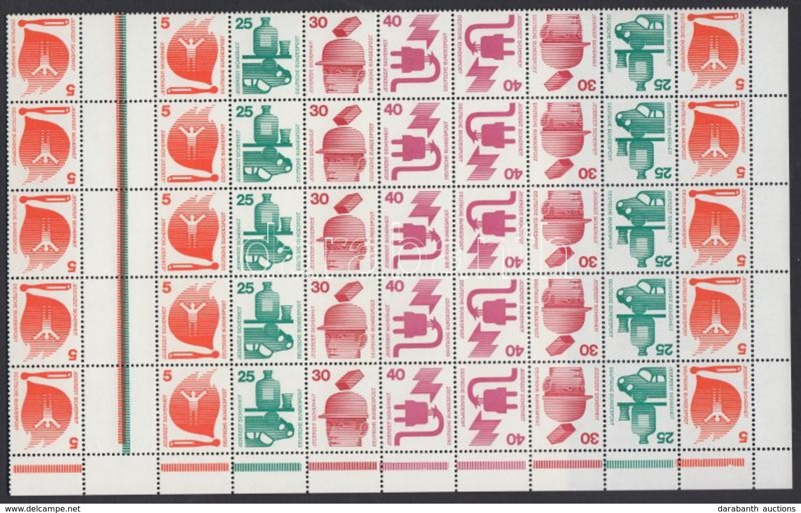 ** 1971 Baleset Megelőzés Bélyegfüzetív Fele Mi 694 A, 697 A-699 A - Sonstige & Ohne Zuordnung