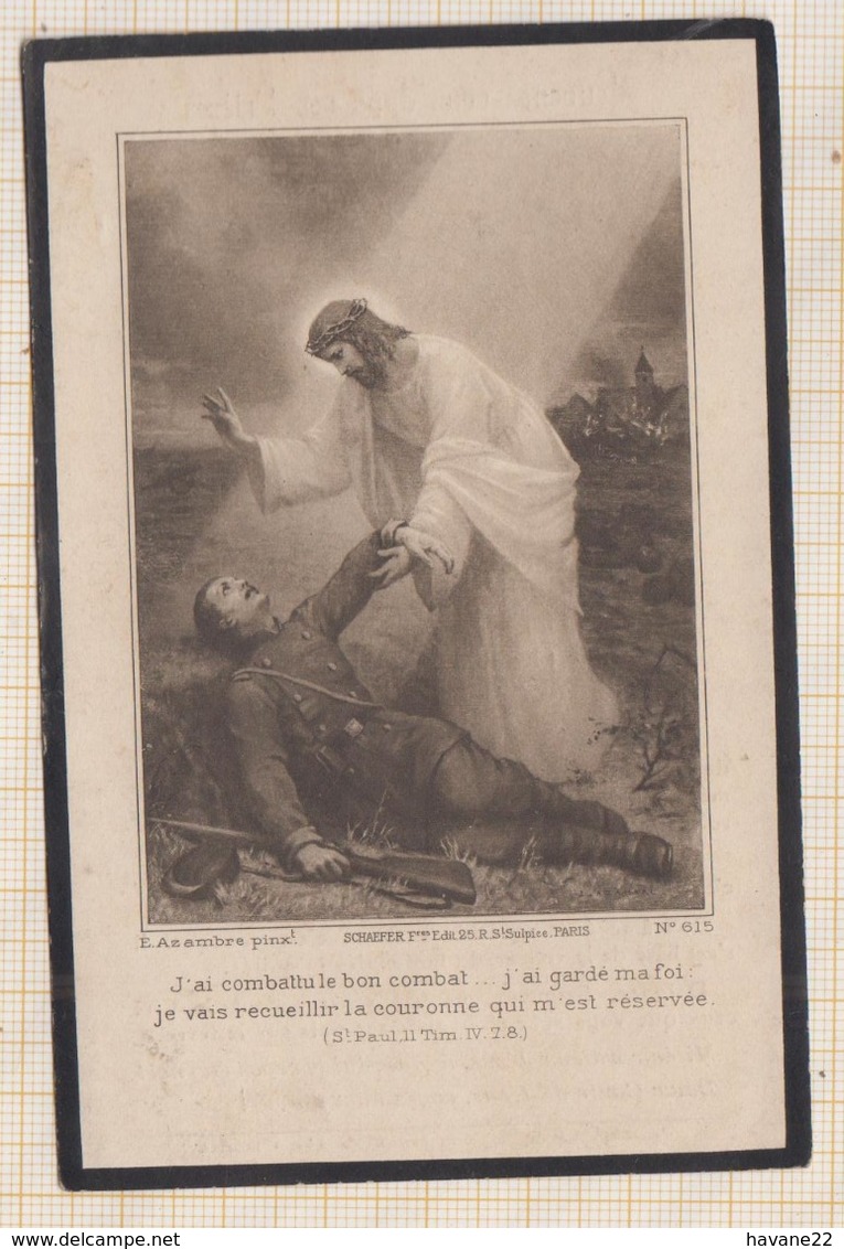 9AL1849 IMAGE RELIGIEUSE MORTUAIRE GEORGES MORE 1915 PONTAVERT SOUS LIEUTENANT 74 E R I  2 SCANS - Images Religieuses