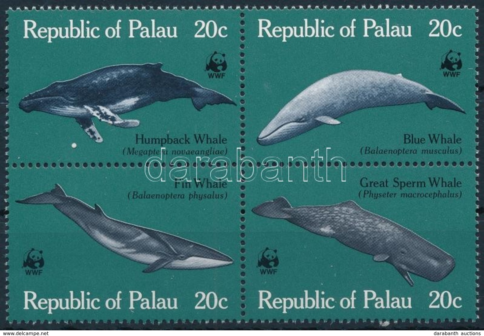 ** 1983 WWF Bálnák Négyestömb,
WWF Whales Block Of 4
Mi 20-23 - Sonstige & Ohne Zuordnung