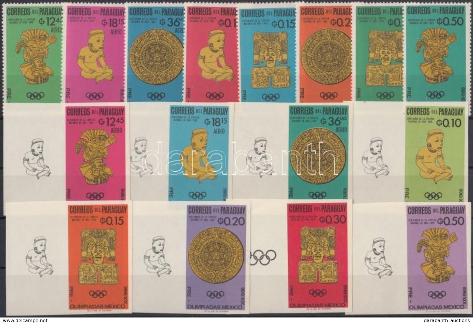 ** 1966 Előolimpia Fogazott és Vágott Sor Mi 1535-1550 + Blokksor 81-82 - Andere & Zonder Classificatie