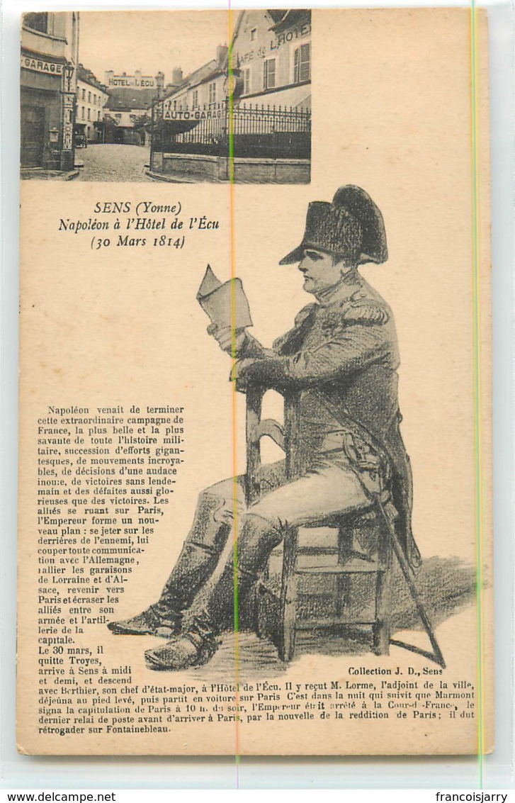 34586 - SENS - NAPOLEON A L HOTEL DE L EAU 30 MARS 1814 - Sens