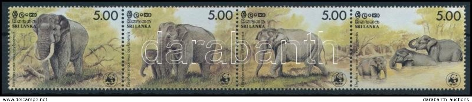 ** 1986 WWF Elefántok Négyescsík,
WWF Elephants Stripe Of 4
Mi 753-756 - Altri & Non Classificati