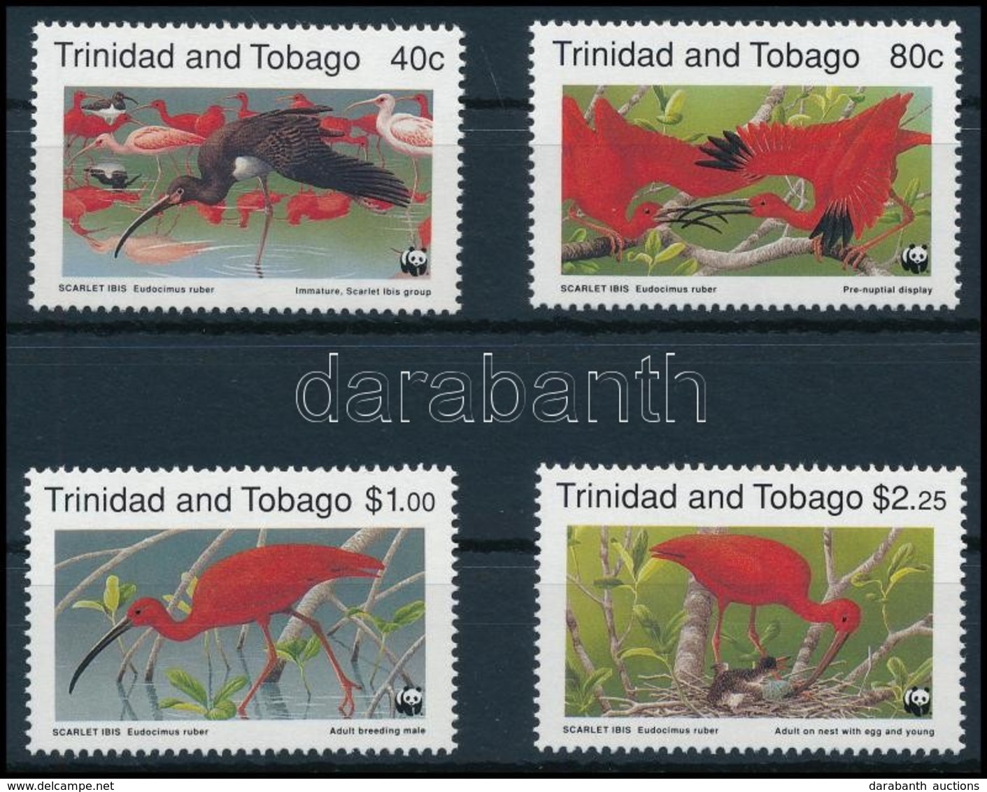 ** 1990 WWF Madarak Sor,
WWF Birds Set
Mi 596-599 - Altri & Non Classificati