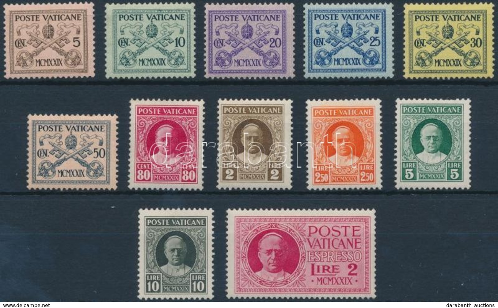 * 1929 XI. Pius Pápa 12 érték Mi 1-6, 8, 10-14 - Altri & Non Classificati