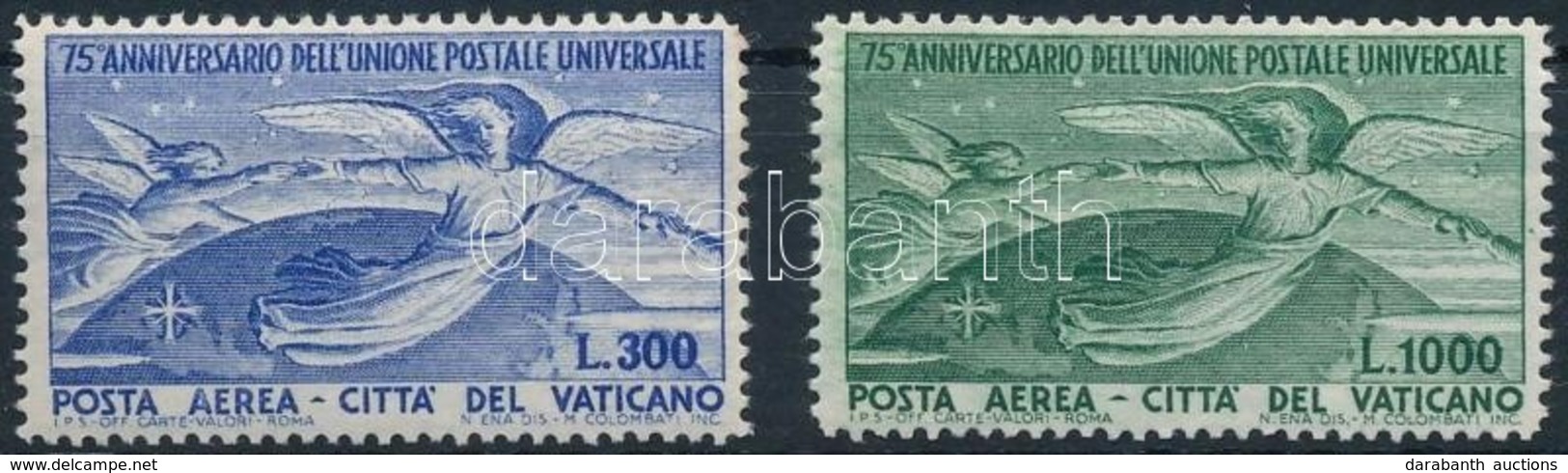 * 1949 75 éves Az UPU Sor Mi 161-162 (elsárgult Gumi, Törés / Yellowish Gum, Fold) - Altri & Non Classificati