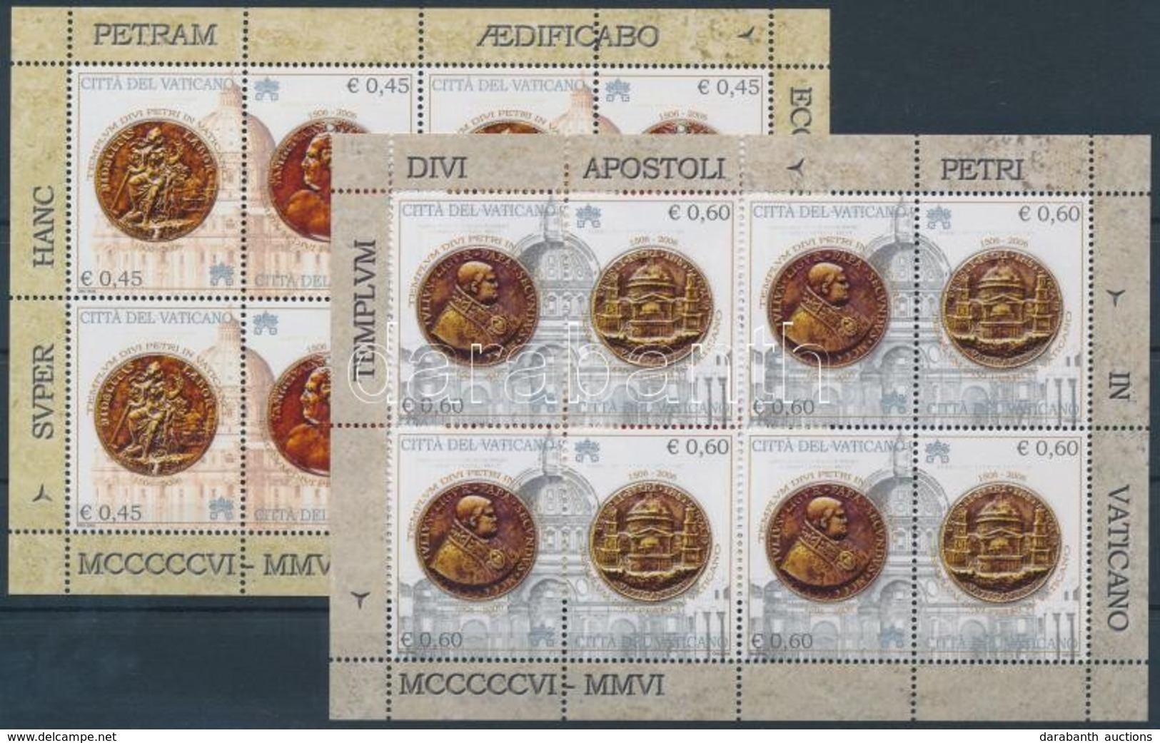 ** 2006 A Vatikáni Szt. Péter Bazilika Kisívsor Mi 1554-1557 - Andere & Zonder Classificatie