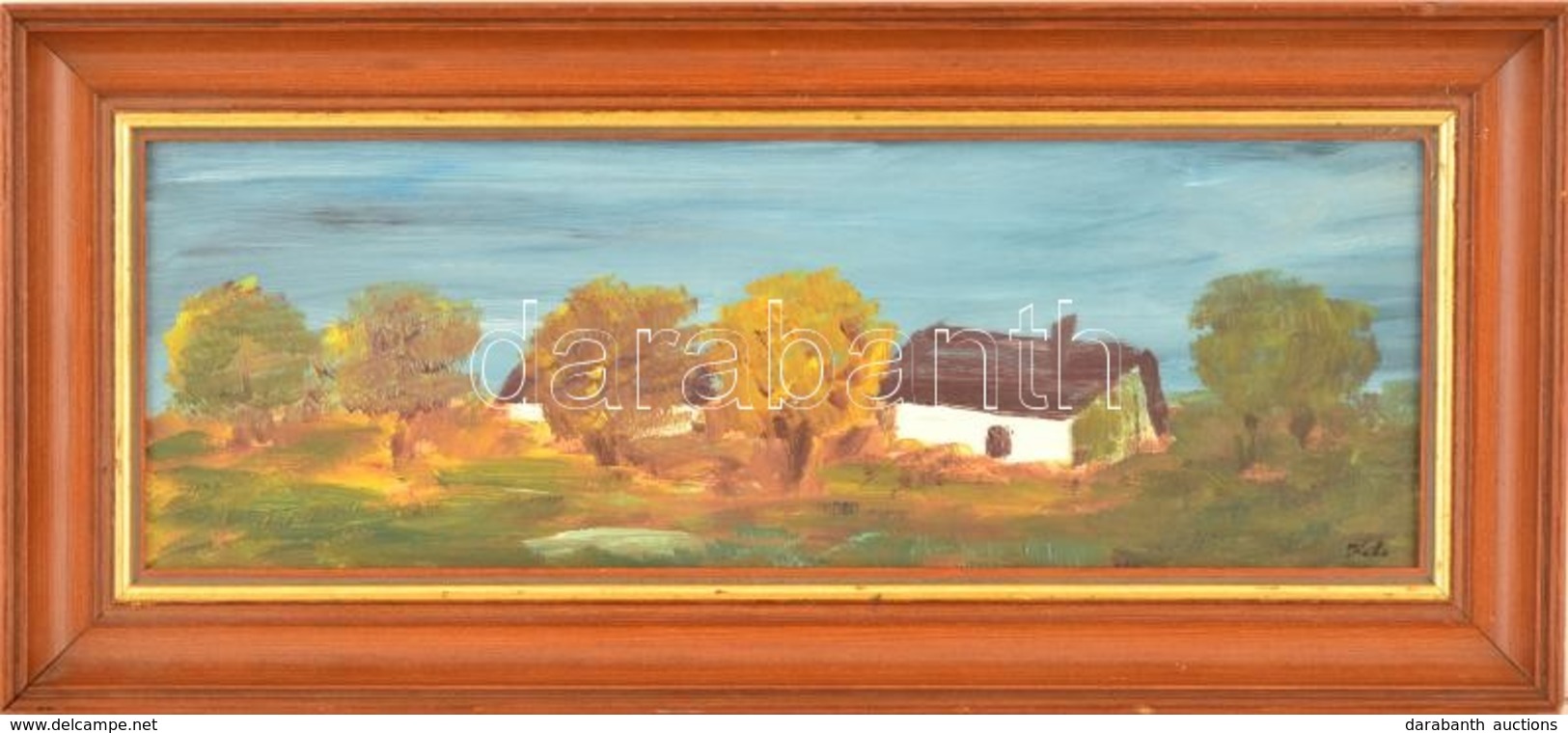 Koti Jelzéssel: Tanya. Olaj, Karton, Keretben, 12×33 Cm - Altri & Non Classificati