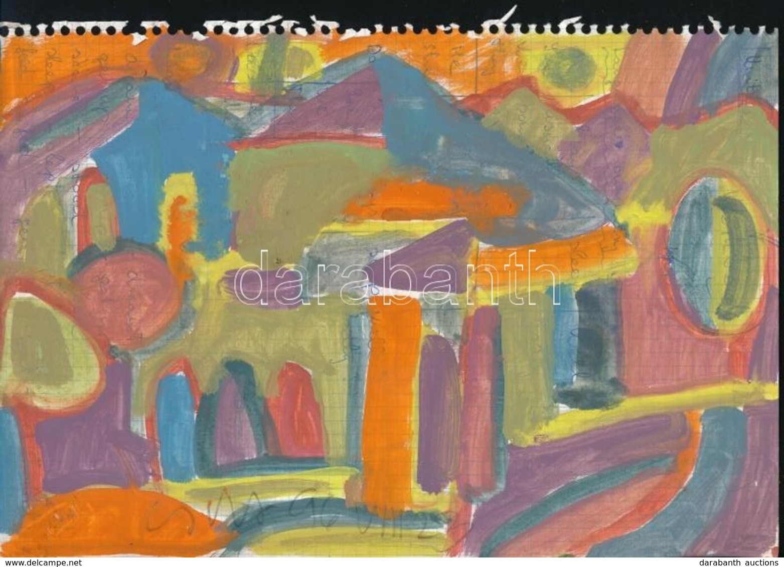 Cs. Németh Miklós (1934-2012): Utcakép, Akvarell, Papír, Jelzett, 20×30 Cm - Sonstige & Ohne Zuordnung