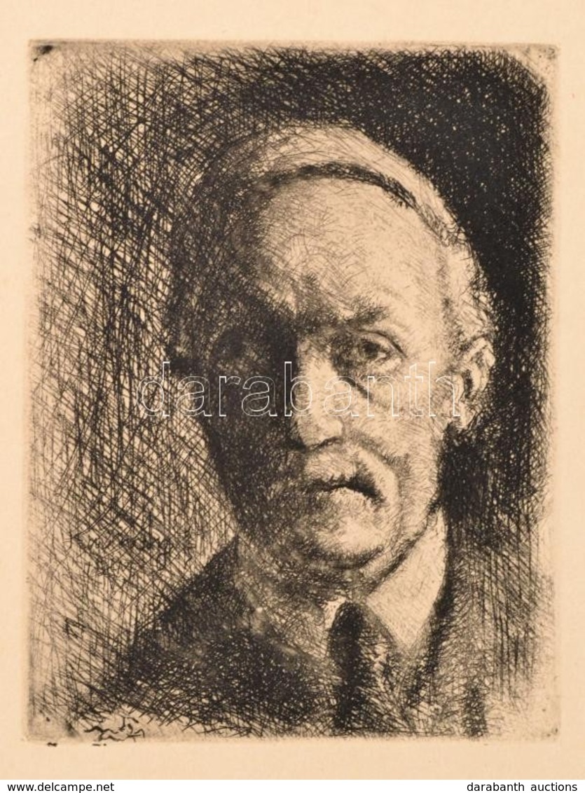 Rudnay Gyula (1878-1957): Önarckép, Rézkarc, Papír, Jelzett, 12×9,5 Cm - Sonstige & Ohne Zuordnung