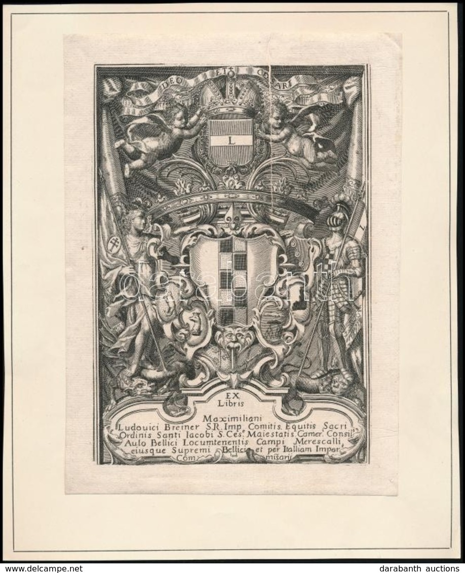 Maximilian Ludwig Breunner (Breuner) (1592-1635) Ex Librise. Rézmetszet, Papír. 13x18,7 Cm - Altri & Non Classificati