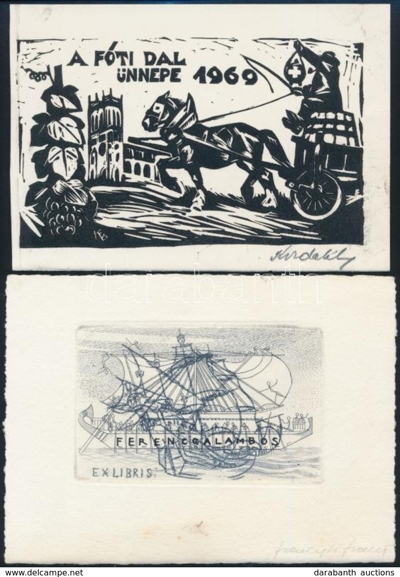 6 Db Különféle Technikájú Részben Jelzett Magyar Ex Libris / 6 Hungarian Ex Libris Bookplates. Different Techniques - Andere & Zonder Classificatie