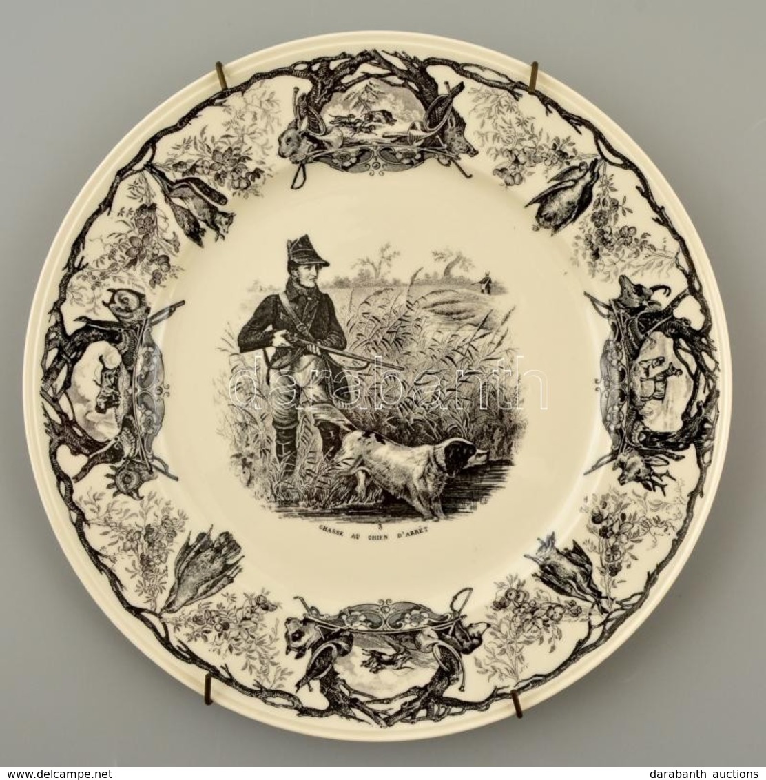 Villeroy & Boch Levonó Képes Tányér, Jelzett (La  Chasse Sorozat), Apró Kopásokkal, D: 20,5 Cm - Sonstige & Ohne Zuordnung