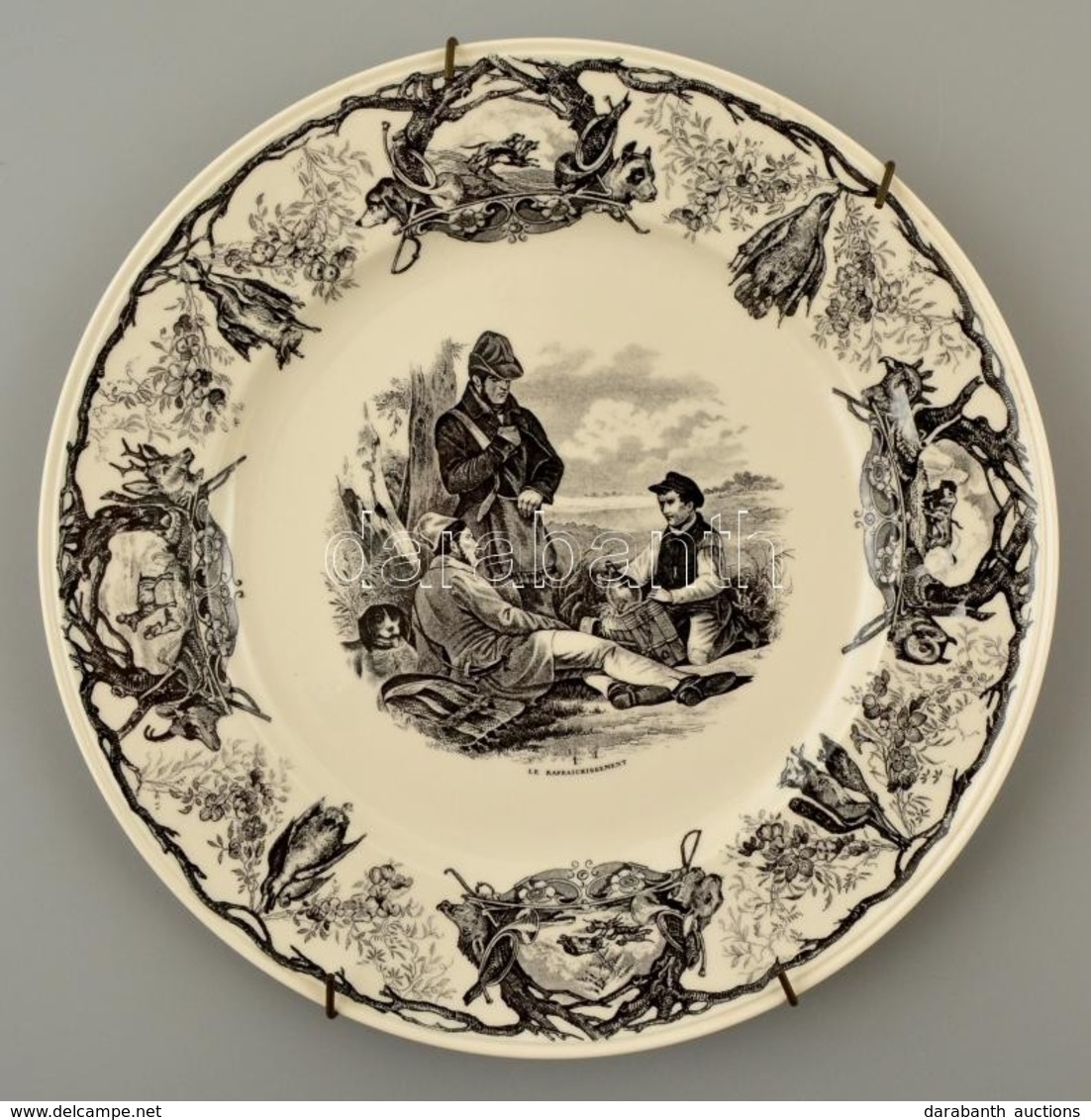 Villeroy & Boch Levonó Képes Tányér, Jelzett (La  Chasse Sorozat), Apró Kopásokkal, D: 20,5 Cm - Altri & Non Classificati