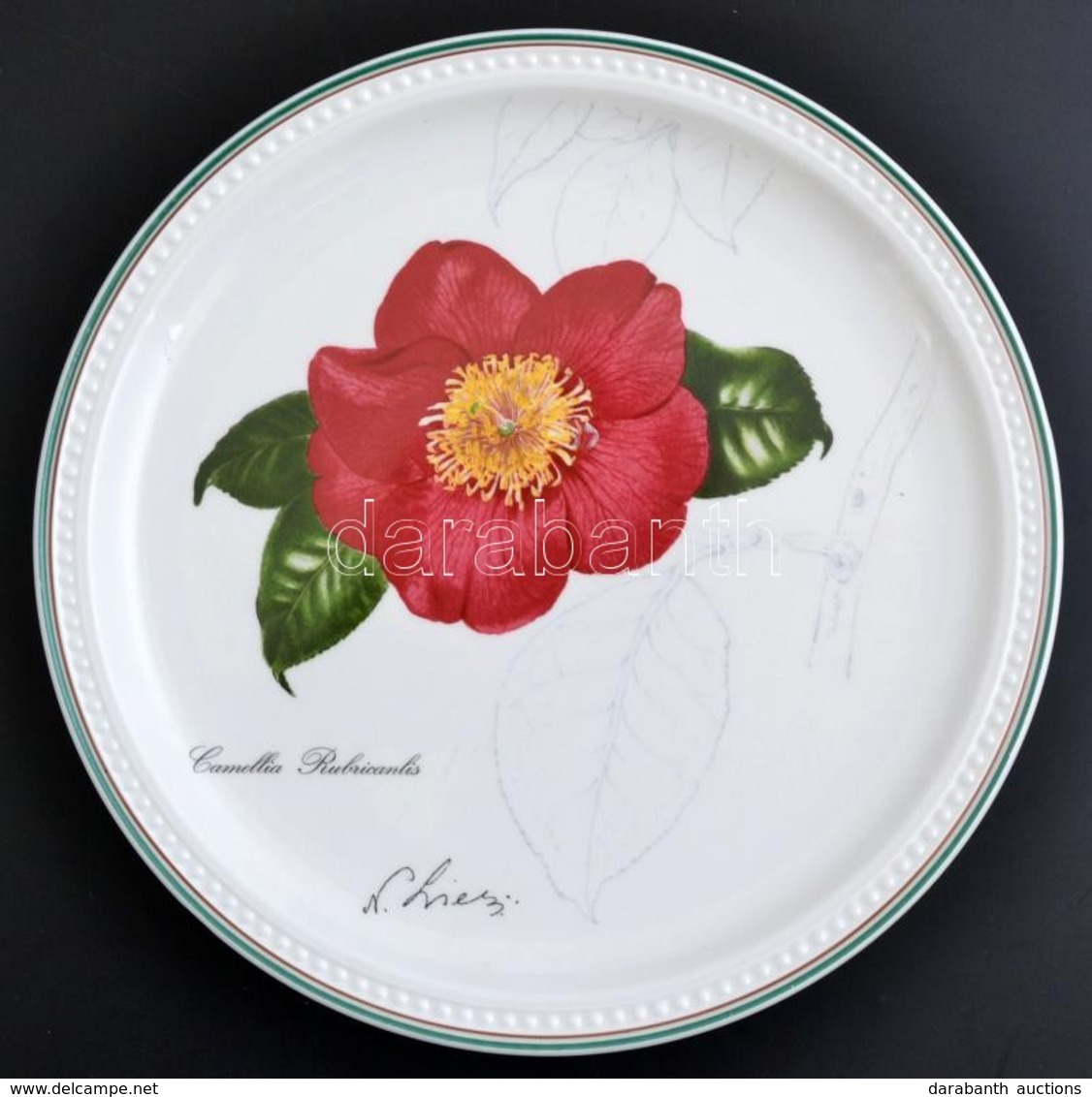 Villeroy&Boch Camellia Rubricanlis Emlék Tányér, Matricás, Jelzett, Apró Kopásnyomokkal, D: 23 Cm - Sonstige & Ohne Zuordnung