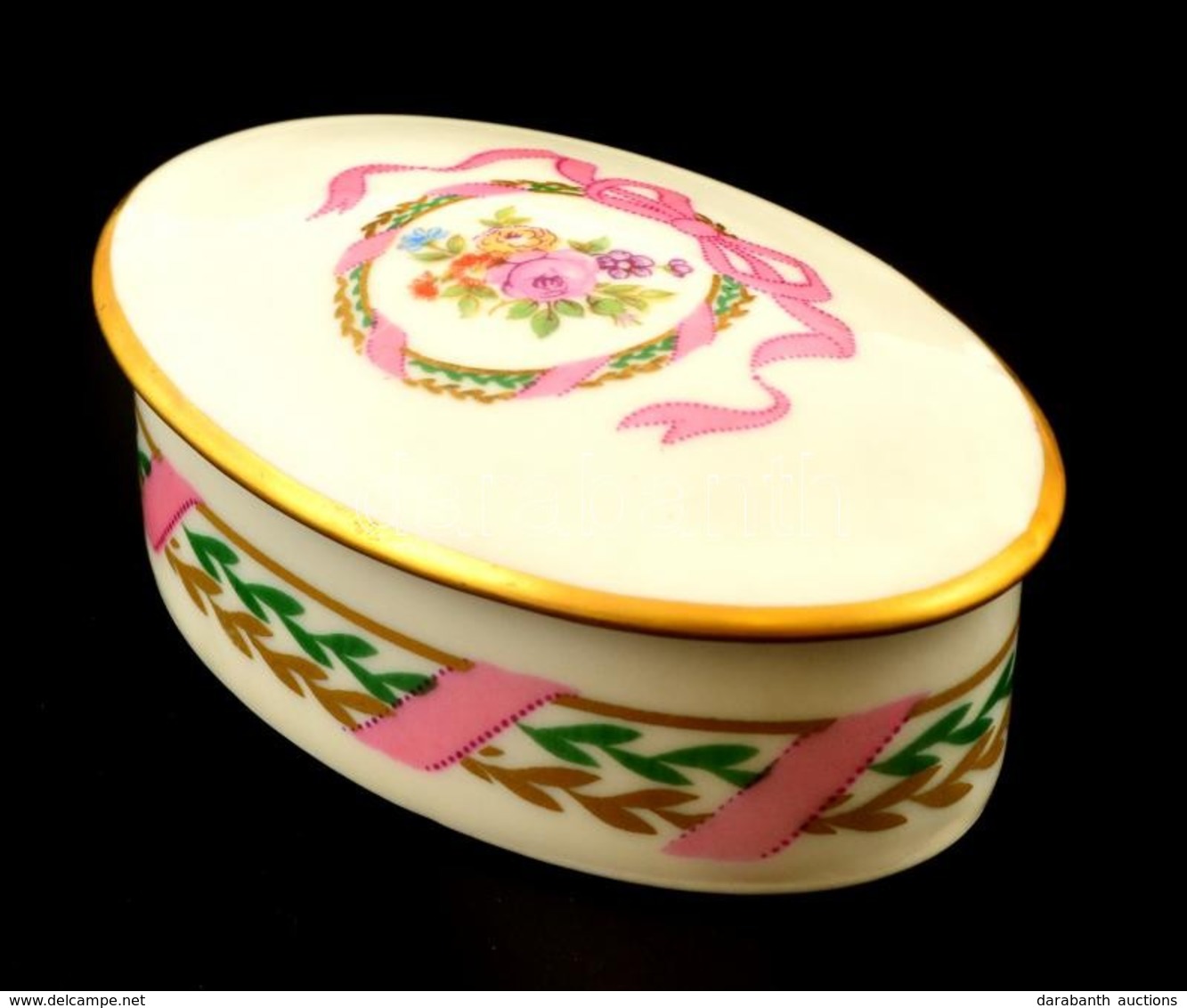 Limoges Kis Dobozka, Matricás, Apró Kopásnyomokkal, Jelzett,  10×6 Cm - Altri & Non Classificati