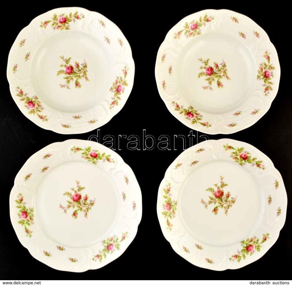 Rosenthal Virágmintás Porcelán Mély- és Lapostányér (2+2 Db), Matricás, Jelzett, Kis Kopásnyomokkal, D: 25 Cm - Altri & Non Classificati