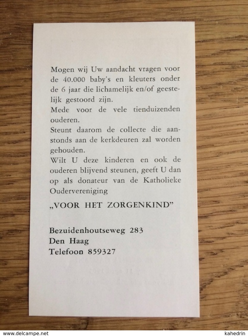 H. Gemma Galgani, Bid Voor Gehandicapte Kinderen, Katholieke Oudervereniging Zorgenkind, Den Haag - Devotion Images