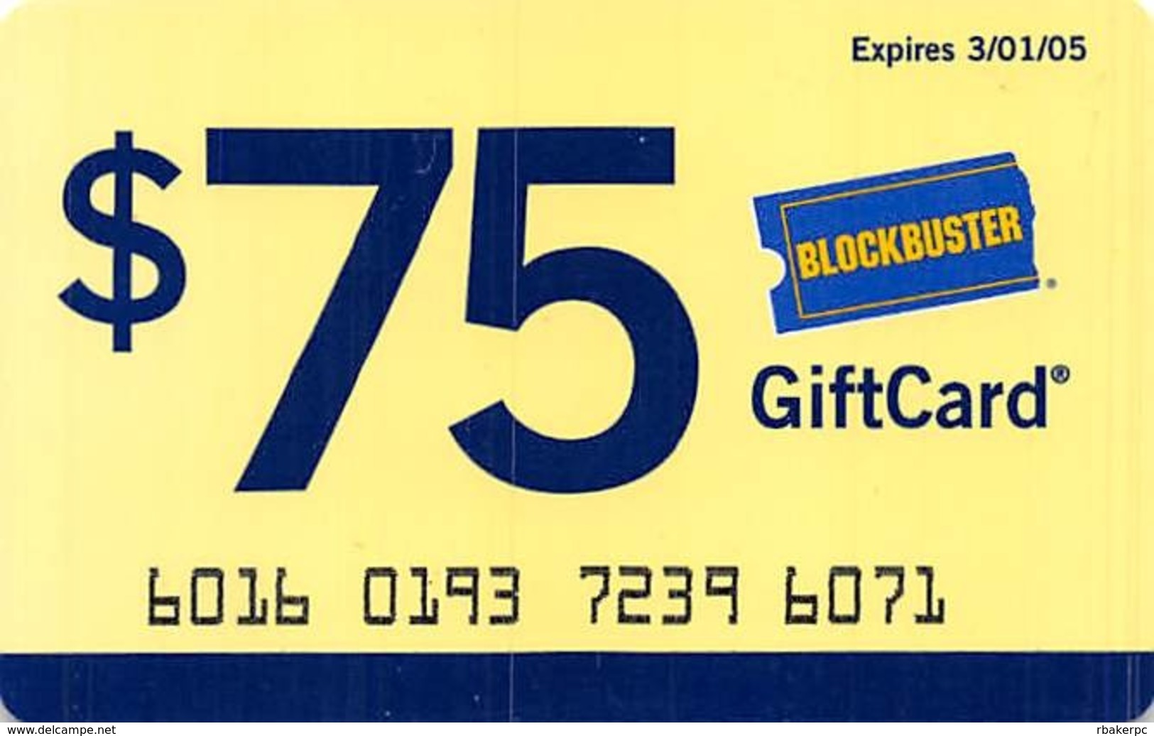 Blockbuster $75 Gift Card From 2005 - Other & Unclassified