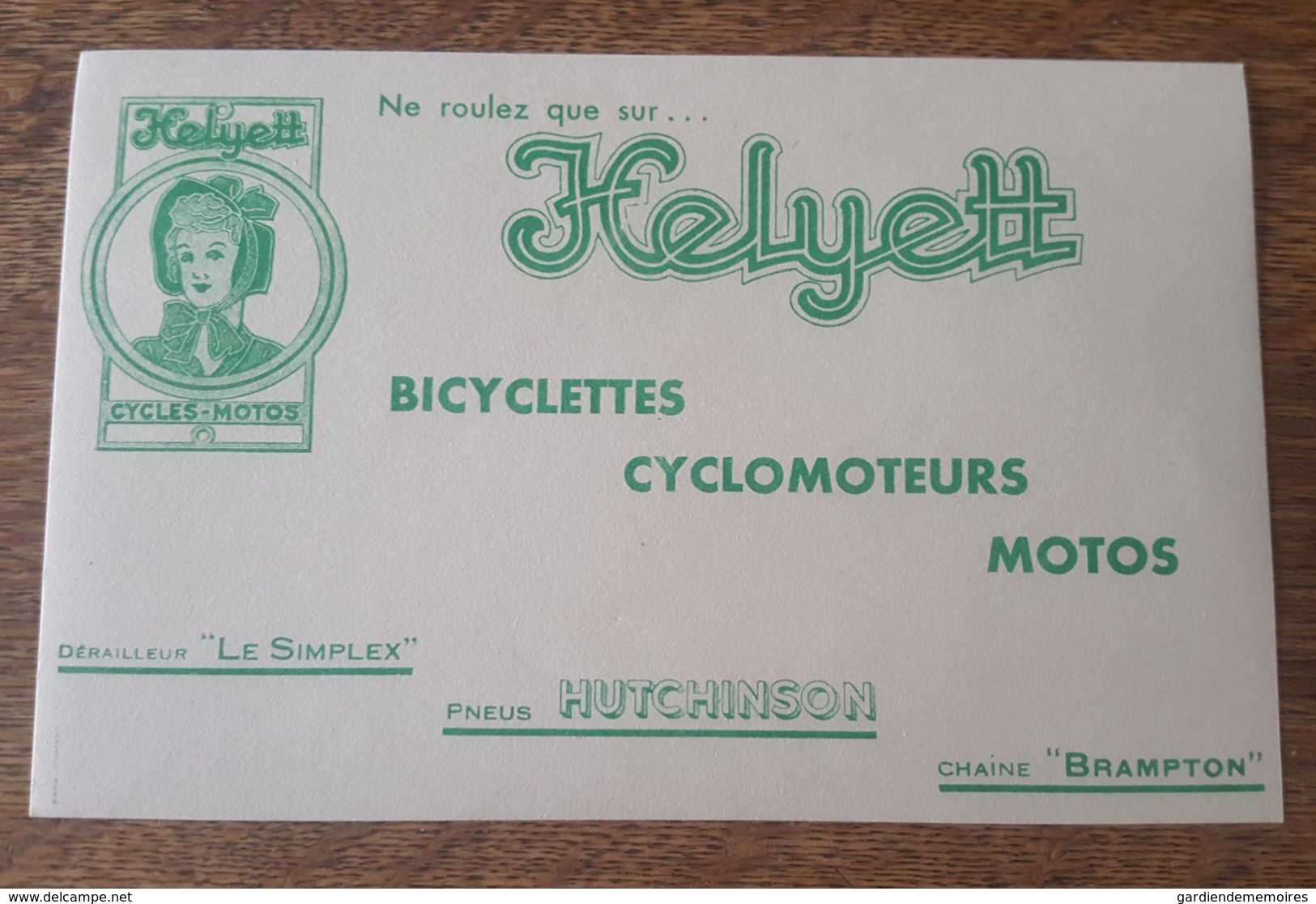 Buvard - Helyett - Cycles - Motos - Bicyclettes, Cyclomoteur, Motos, Dérailleur Le Simplex, Pneus Hutchinson, Chaine... - Moto & Vélo