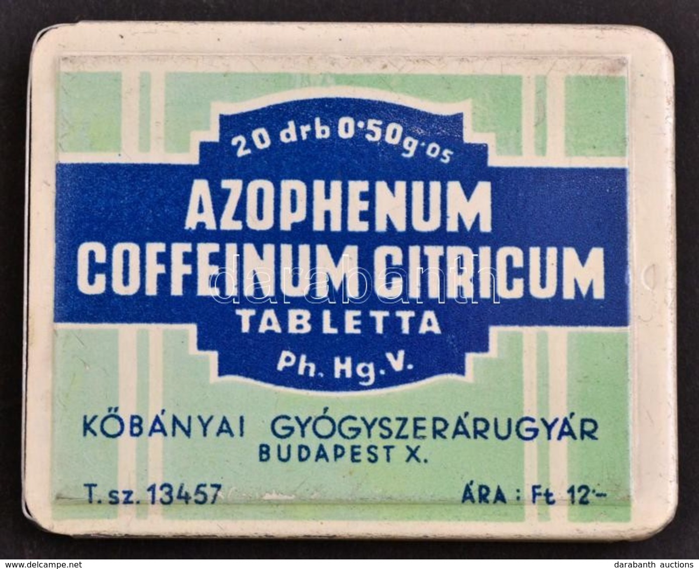 Azophenum Coffeinum Citricum Tabletta, Fém Doboz, 7×5,5 Cm - Sonstige & Ohne Zuordnung