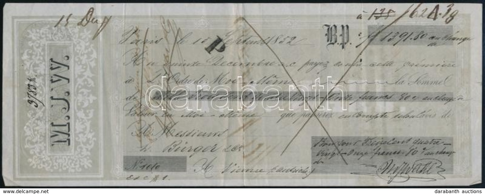 1852 Váltó 30kr és 1F Szignettával - Ohne Zuordnung