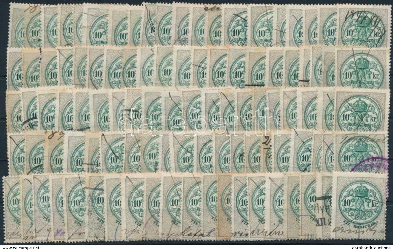 1891 100 Db 10kr Okmánybélyeg, Eredeti Hagyatékból - Ohne Zuordnung