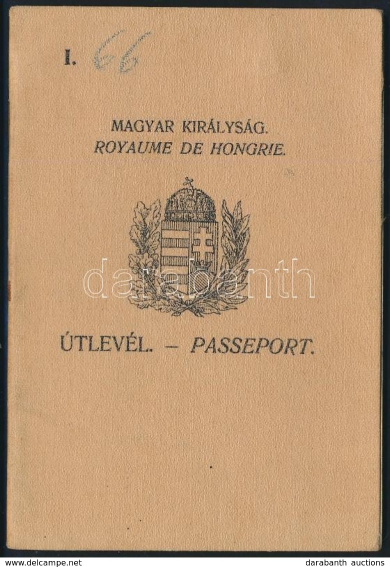1930 Fényképes Magyar útlevél, Csehszlovák Bejegyzésekkel - Non Classificati