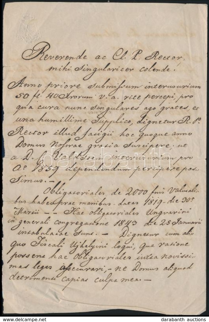 1860 Lévay Zsigmond Saját Kézzel írt Levele - Zonder Classificatie