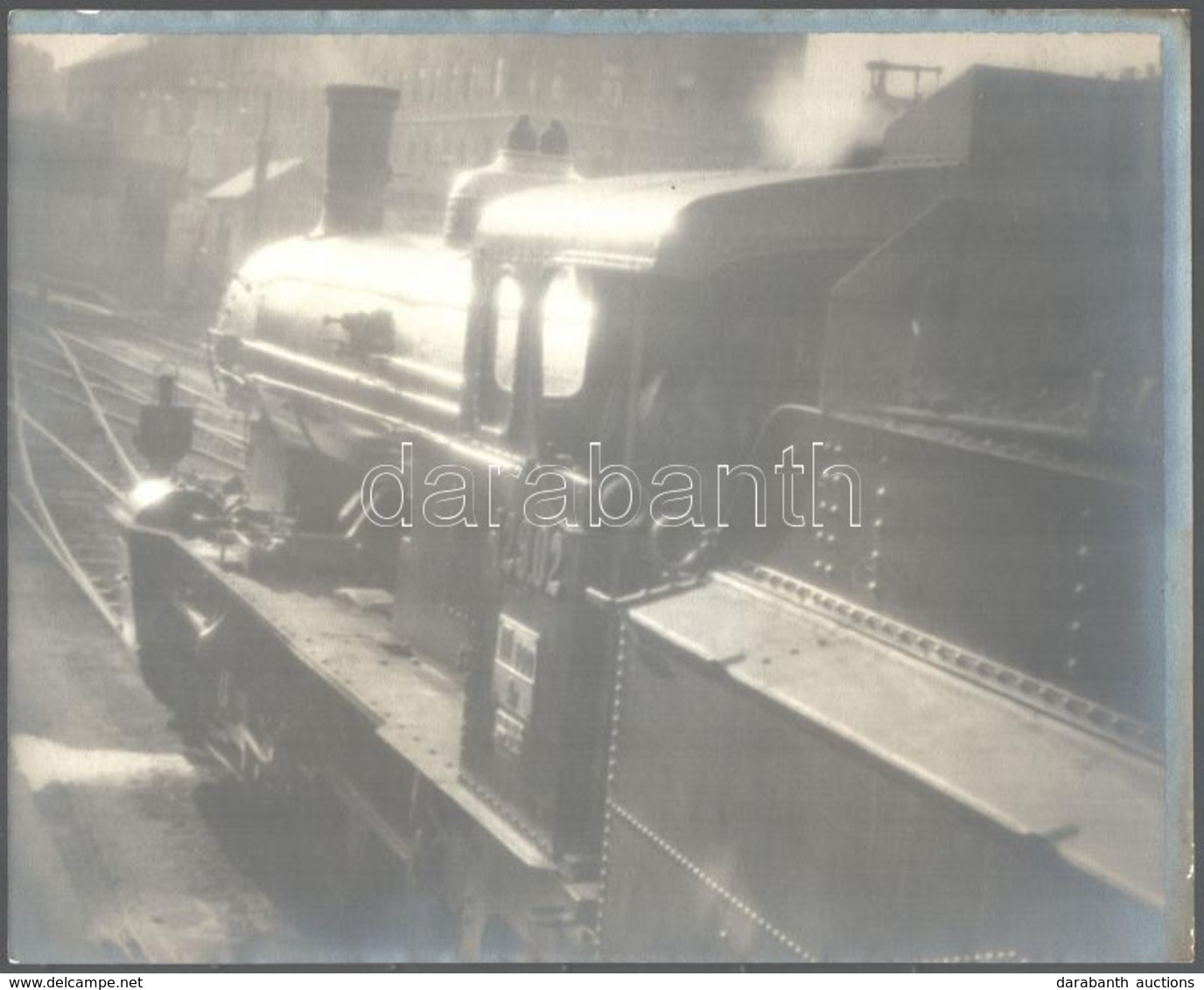 Cca 1940 Jelzés Nélkül: Mozdony, Vonat / Locomotive. VIntage Fotóművészeti Alkotás. 29x23 Cm - Andere & Zonder Classificatie