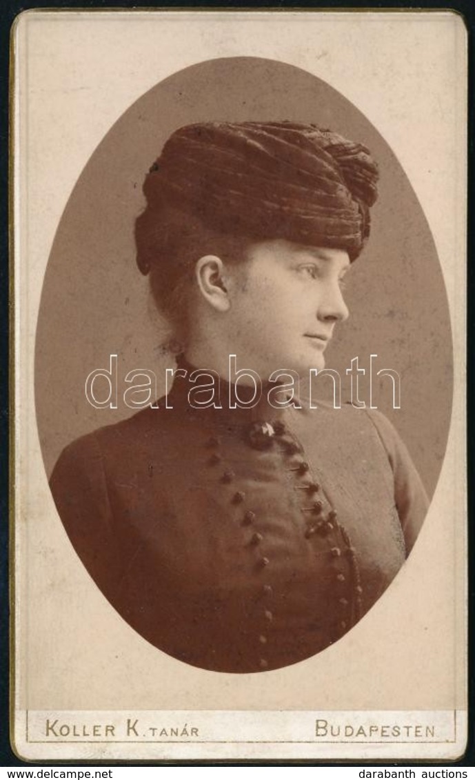 1895 Ábrahámfalvi Ugron Margit (1868-?) Erdélyi Nemes Fotója Koller Műterméből, Hátoldalon Feliratozva, 10,5×6,5 Cm - Sonstige & Ohne Zuordnung