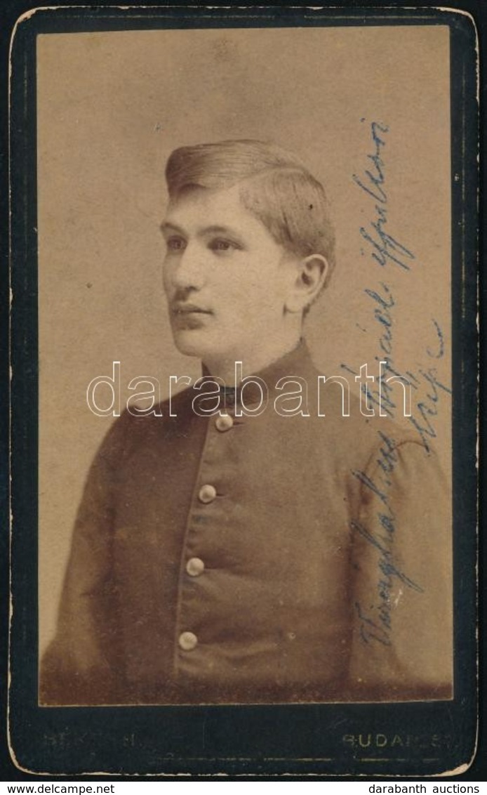 Virághalmi Árpád, Virághalmi Ferenc (1826-1875) író, Műfordító, Honvédszázados Fiának Fényképe 7x9 Cm - Sonstige & Ohne Zuordnung