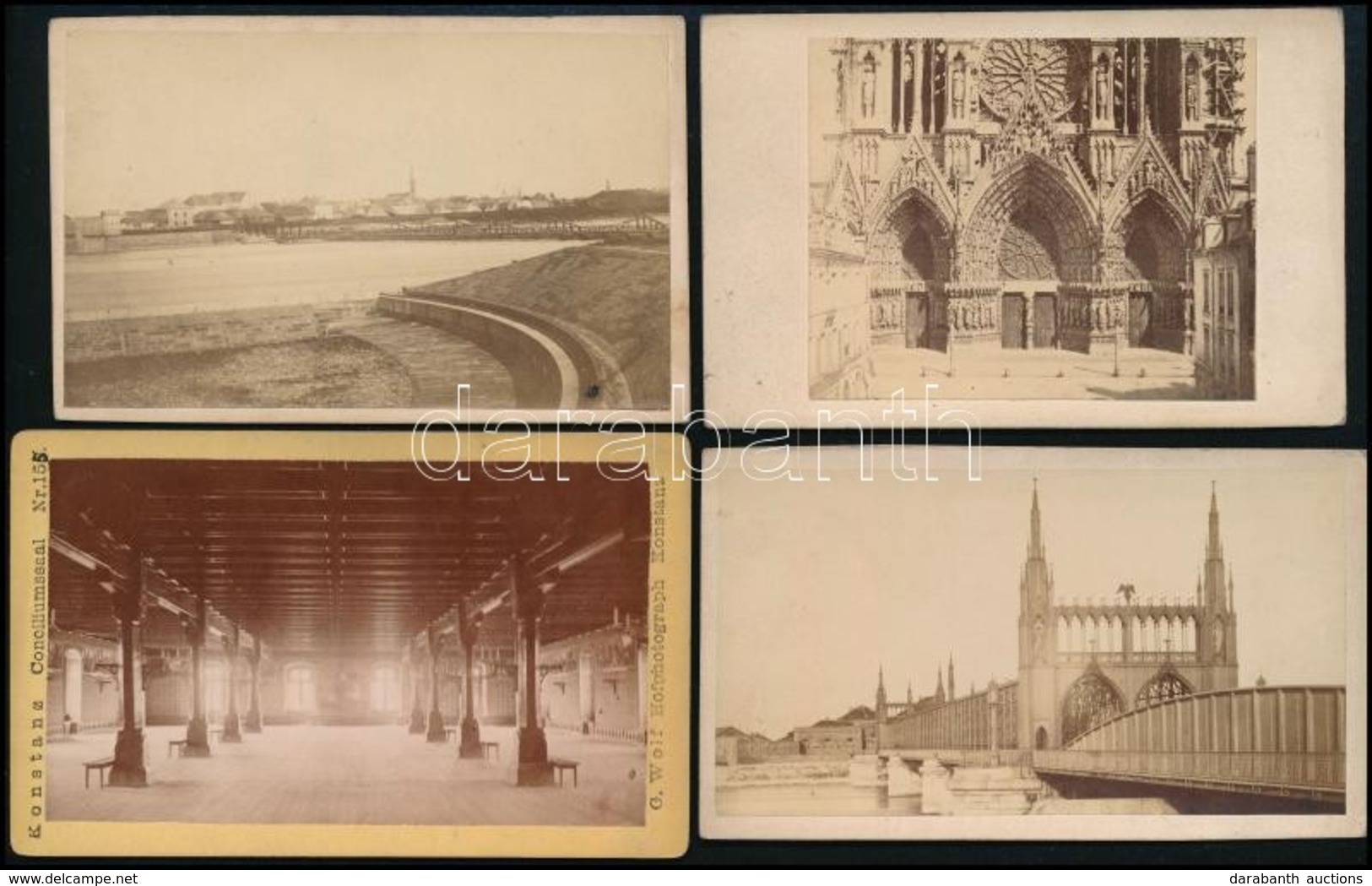 Cca 1880 Svájc, Belgium, Elzász 4 Db Városképes Fotó / 4 Photo 7x9 Cm - Sonstige & Ohne Zuordnung